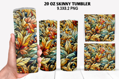 Flower Skinny Tumbler 20oz Wrap Design, Autumn Tumbler Wrap Product Image 1