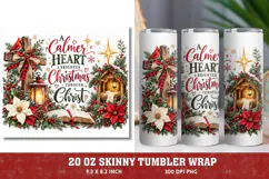 Christian Christmas 20oz Tumbler Wrap, Calmer Heart Christma Product Image 1