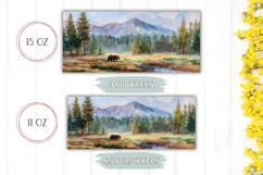 Watercolor Landscape Mug Template, Forest Bear Mug Wrap Product Image 2