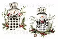 Christmas, Snowman, Ephemera, PNG, watercolor, Clipart Product Image 2