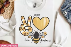 Peace Love Kindness PNG, Sunflower Quotes Sublimation PNG Product Image 3