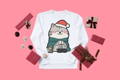 Cute Christmas Cat SVG Bundle | Kawaii Holiday Cats Image Product Image 2