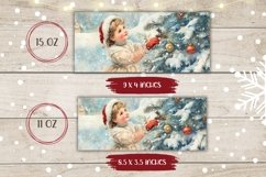Christmas Girl Mug Wrap, Christmas Tree Mug Design Product Image 2