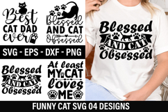 Funny Cat SVG Design - Blessed and cat obsessed Product Image 1