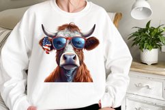 Highland Cow 4th of July Clipart, 4th of July Clipart Product Image 6