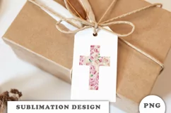 Watercolor Floral cross sublimation Png Product Image 2