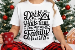Deck The Halls And Not Your Family Svg, Funny Christmas Svg. Product Image 3