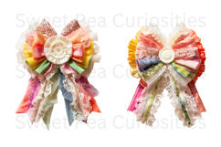 Bows, Ribbon, Lace , Clipart, Ephemera, PNG, Junk Journal Product Image 2