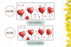Lollipop Mug Wrap Design, Love Hearts Mug Template Product Image 2