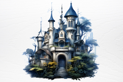 Blue Christmas Watercolor clipart PNG Product Image 2