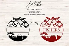 Christmas Family Name SVG - Christmas Bells and Gifts Product Image 2