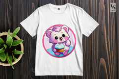 Cute Bear With Cupcake Clipart Sublimation PNG Product Image 2