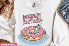 Donut disturb PNG, Funny Skeleton Sublimation PNG Product Image 1
