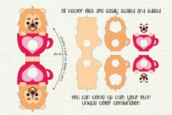 Lion in a Cup | Lollipop Holder | Valentine Paper Cr Product Image 2