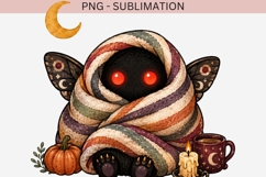 Cute Mothman Cozy Blanket PNG | Gothic Autumn Cryptid Product Image 2