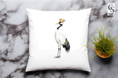 Crowned Crane Watercolor Clipart Sublimation PNG Product Image 3