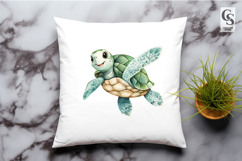 Cute Sea Turtle Clipart Sublimation PNG Product Image 2