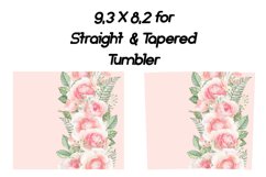 Flower tumbler wrap, Personalized tumbler sublimation Product Image 2
