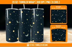 Day And Night Tumbler Wrap Designs, Sublimation Wrap Product Image 1