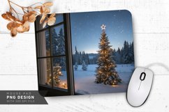 Winter Wonderland View with Christmas Tree Mouse Pad PNG Product Image 1
