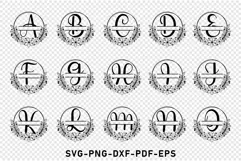 Floral Wreath Monogram Font Alphabet Split Letters SVG PNG Product Image 2