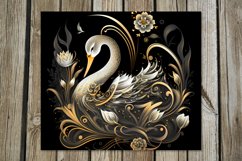 Swan | 8 black &amp; gold skinny tumbler Sublimation designs Product Image 2