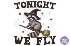 Funny Sarcastic Feral Witch Raccoon Halloween PNG DTF Bundle Product Image 2