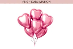 Valentine balloons png design for T-shirts Product Image 2