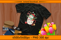 Cute Christmas Snowman in Mug Sublimation PNG Product Image 2