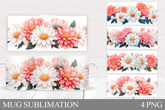 Flowers Mug Design. Floral Mug Sublimation Product Image 1