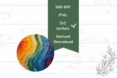 Art Paint Round Earrings, Abstract Round Earring Sublimation Product Image 2