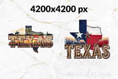 Texas State PNG, Vintage Western Sunset Sublimation Design Product Image 3