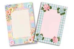 Pastel Floral Gingham Junk Journal Pages Product Image 2