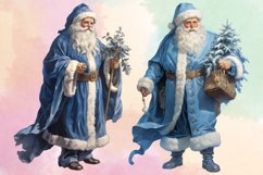 Vintage Blue Christmas Clipart Bundle, Christmas PNG Product Image 3