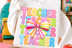 Colorful Teacher Bow Trending Png Product Image 1