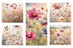 Watercolor Cosmos Flowers Illustration Product Image 2