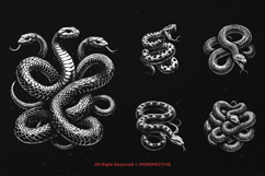 10 Bundle Dark Art Python Snake Skull Hand Drawn Tattoo Product Image 3