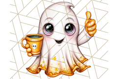 Ghost Café PNG Clipart, Cute Ghost Baristas Halloween Treats Product Image 2