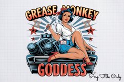 Grease monkey goddess PNG,Retro PinUp Sublimation PNG Product Image 1