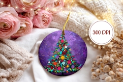 Art Christmas Tree Ornament Print, Winter Tree Ornament Product Image 2