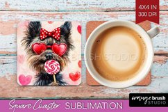 Cairn Terrier Valentine Square Coaster Valentines Day PNG Product Image 1