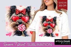 Cairn Terrier Valentine Square Tshirt Background Valentines Product Image 1
