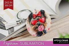 Cairn Terrier Valentine Keychain PNG Valentines Day Keychain Product Image 1