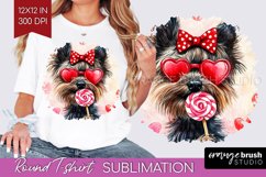 Cairn Terrier Valentine Round Tshirt Background Valentines Product Image 1