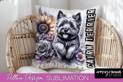 Dog Pillow Cover - Dog Mom Floral Pillow Sublimation Product Image 1