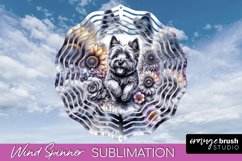 Cairn Terrier Wind Spinner Dog Sublimation Floral PNG Product Image 1