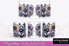 Cairn Terrier Mug Wrap Dog Sublimation Floral PNG Product Image 1