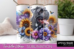 Cane Corso Tumbler Wrap Dog Sublimation Floral PNG Product Image 1