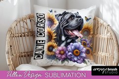 Dog Pillow Cover - Dog Mom Floral Pillow Sublimation Product Image 1