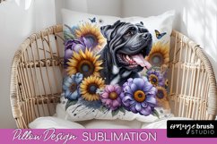 Cane Corso Pillow Cover Dog Sublimation Floral PNG Product Image 1